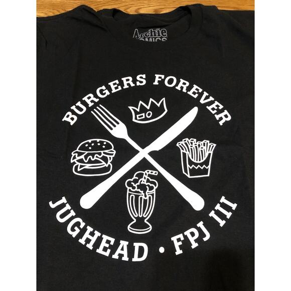 Archie Crown Collection Burgers Forever Jughead  Black Large T-Shirt Riverdale - Picture 3 of 5